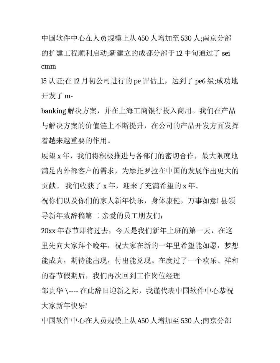 县领导新年致辞稿(优秀10篇)_第2页