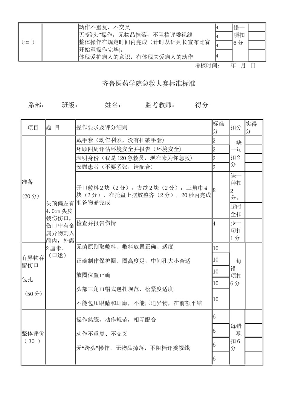 2022年医学专题—包扎止血考核标准.docx_第2页