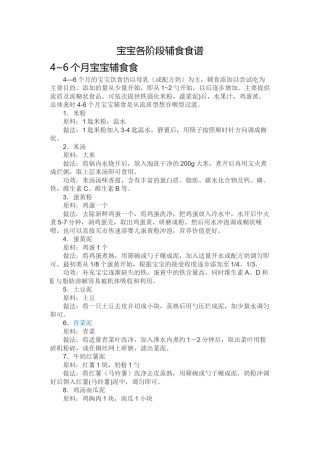 2022年医学专题—宝宝各阶段辅食食谱.docx
