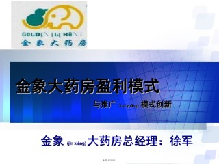 2022年医学专题—北京金象大药房盈利模式与推广模式创新.ppt