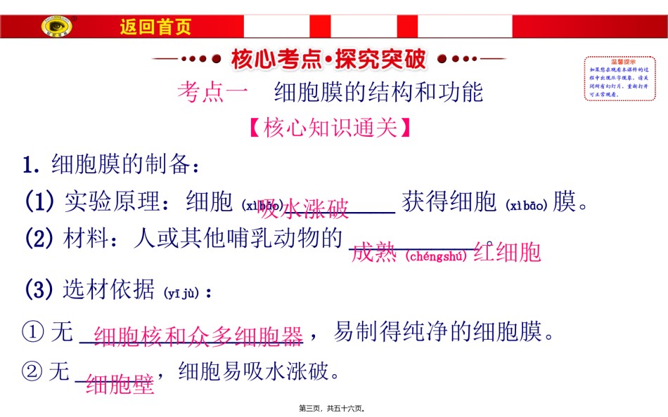 2022年医学专题—必修1第二单元第1讲细胞膜和细胞核剖析.ppt_第3页