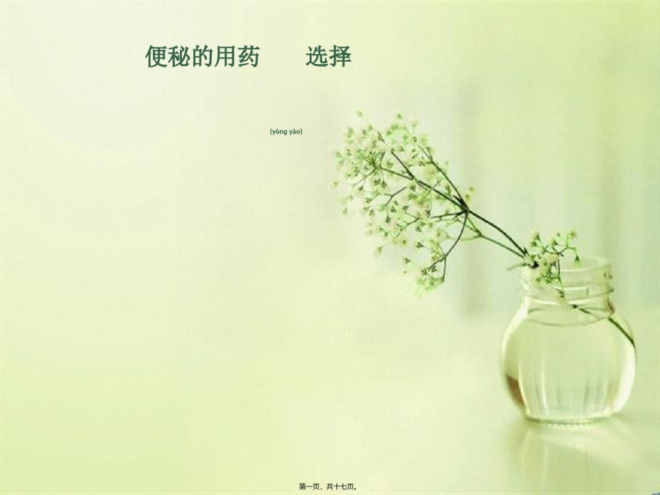 2022年医学专题—便秘的用药选择.ppt_第1页