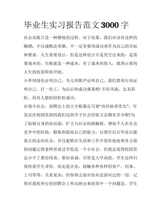 毕业生实习报告范文3000字