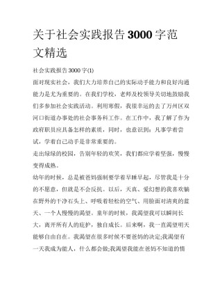 关于社会实践报告3000字范文精选