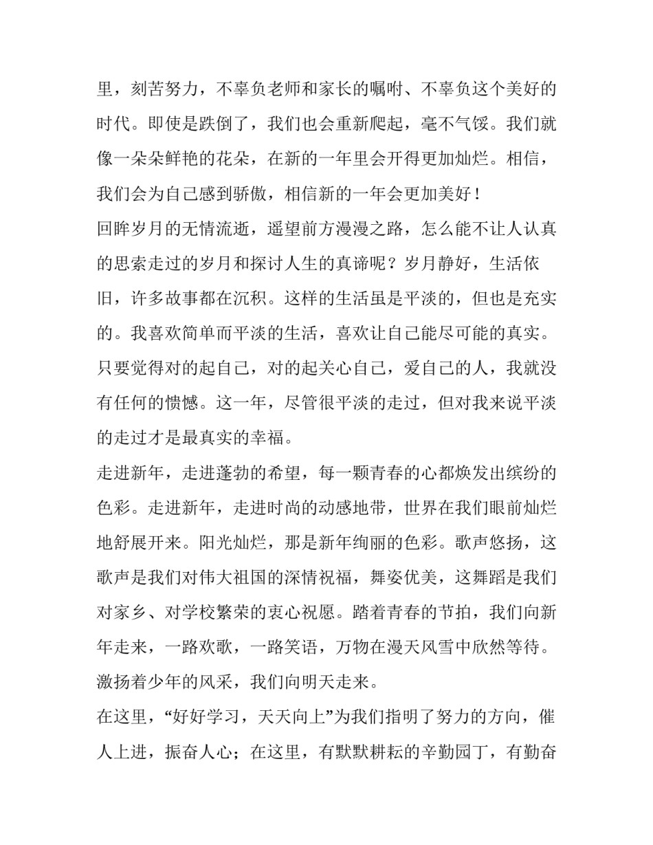 2023年个人新年讲话致辞(4篇)_第2页