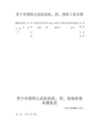 2022年医学专题—常宁市第四人民医院医、药、技职工花名册Microsoft(精).docx