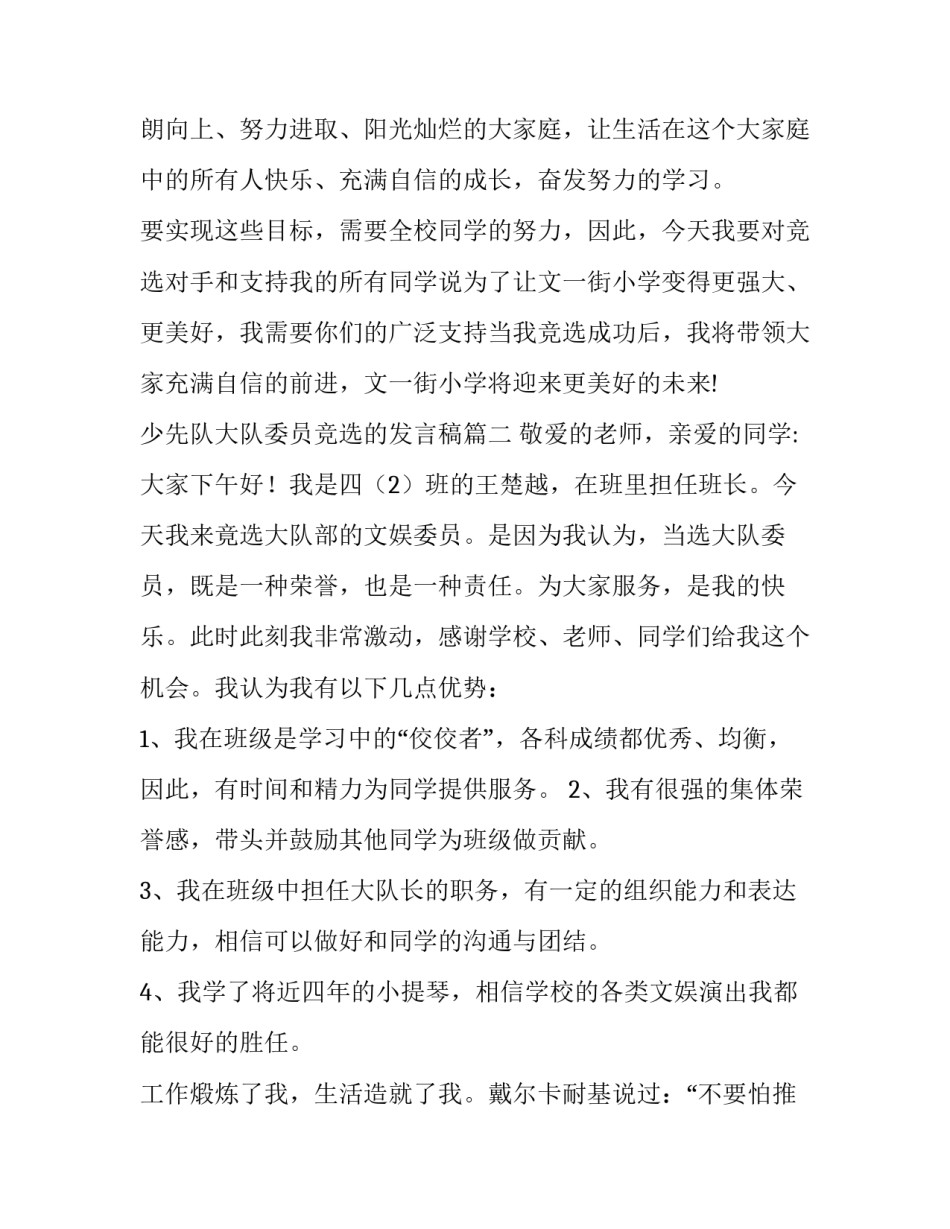 少先队大队委员竞选的发言稿(5篇)_第3页