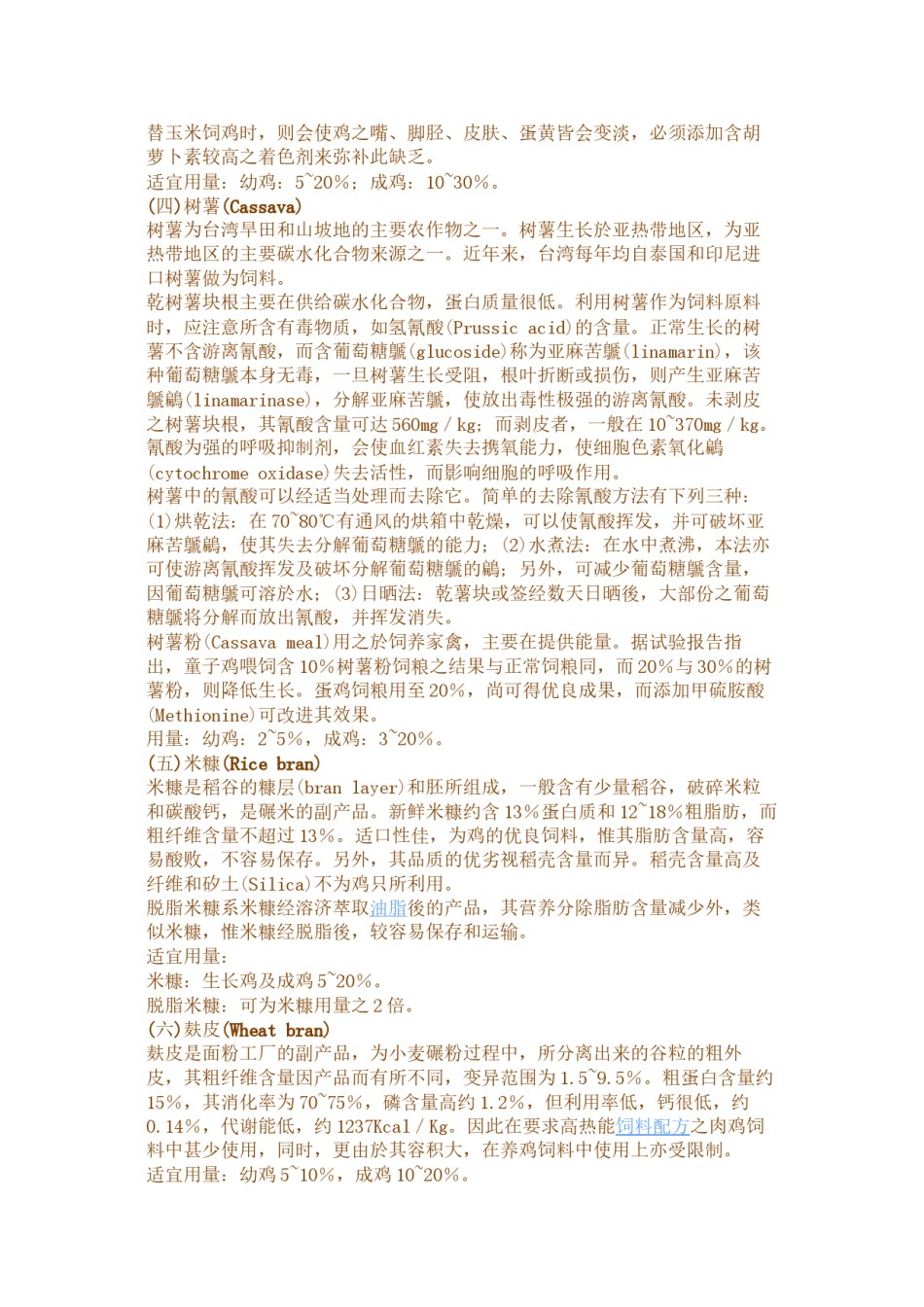 2022年医学专题—常用养鸡饲料原料的营养成份与特性.docx_第2页