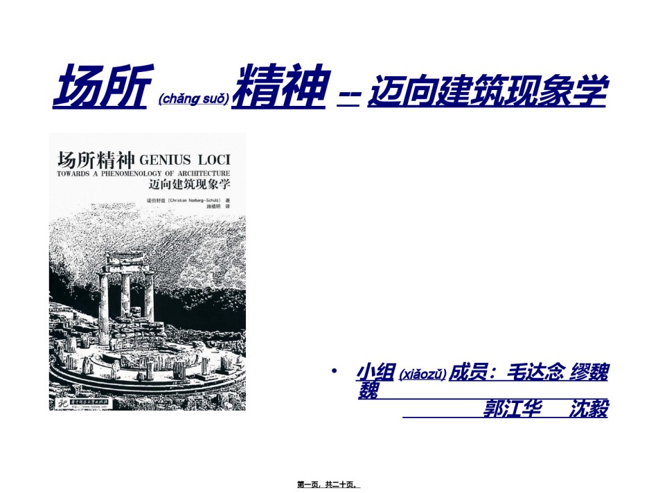 2022年医学专题—场所精神.ppt_第1页