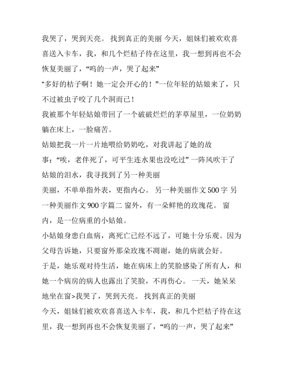 最新另一种美丽作文500字 另一种美丽作文900字(四篇)_第2页