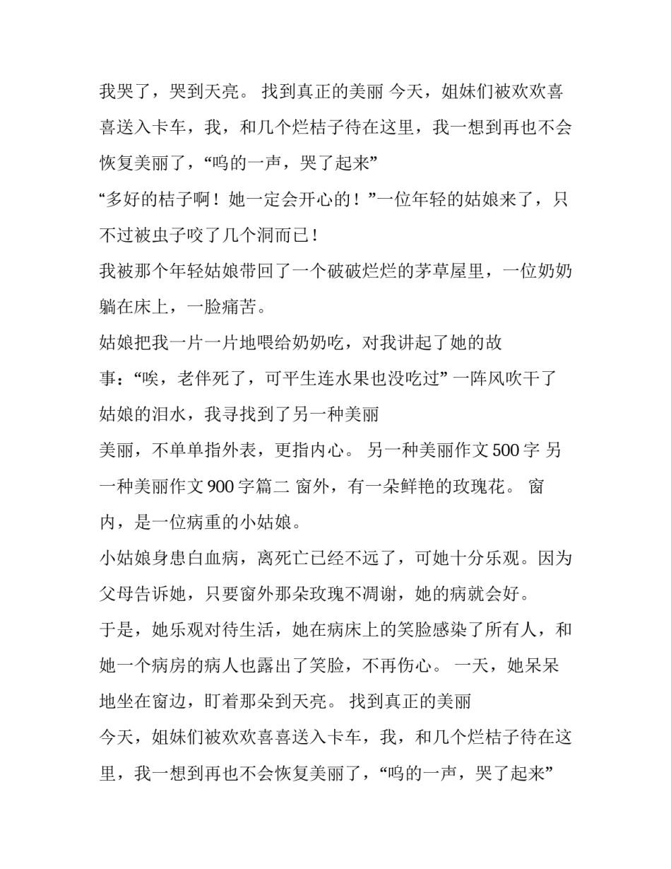 另一种美丽作文500字 另一种美丽作文900字(4篇)_第2页