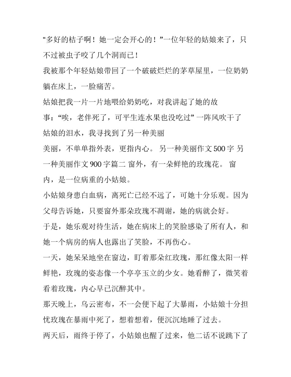 另一种美丽作文500字 另一种美丽作文900字(4篇)_第3页