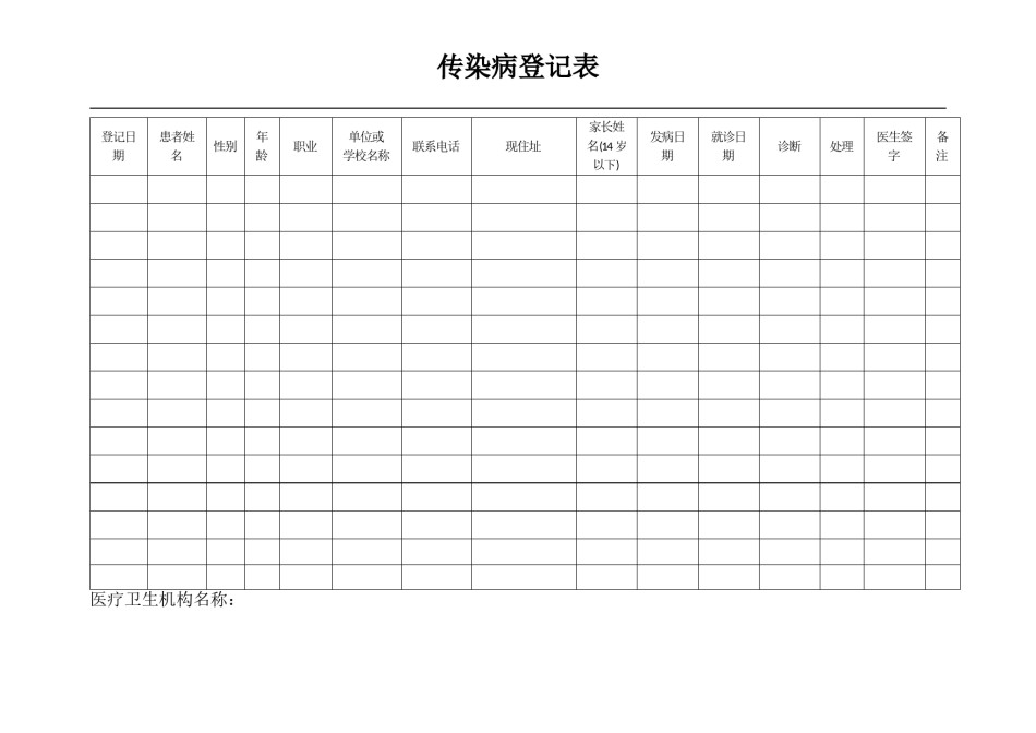 2022年医学专题—传染病登记表.doc_第1页