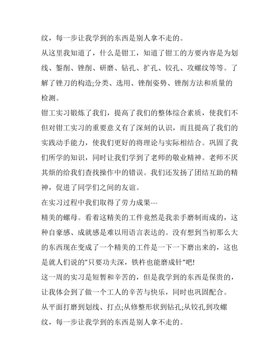 钳工实训实训报告_第2页