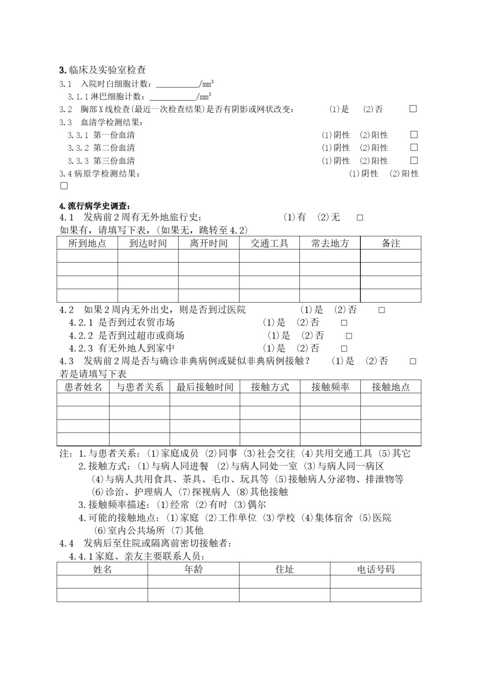 2022年医学专题—传染性非典型肺炎病例个案调查表.docx_第2页