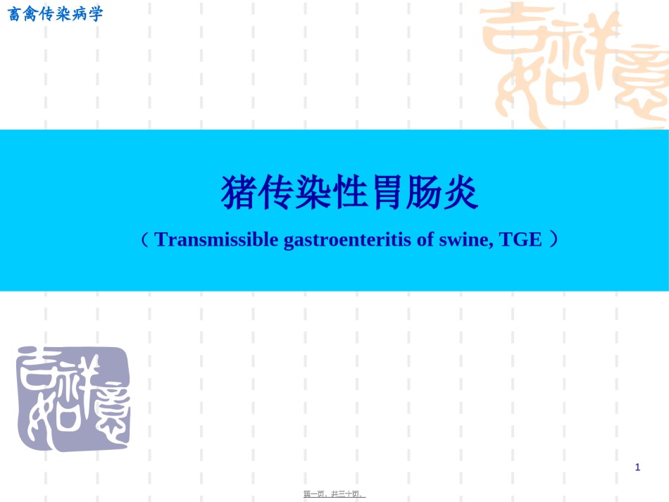2022年医学专题—传染性胃肠炎..ppt_第1页