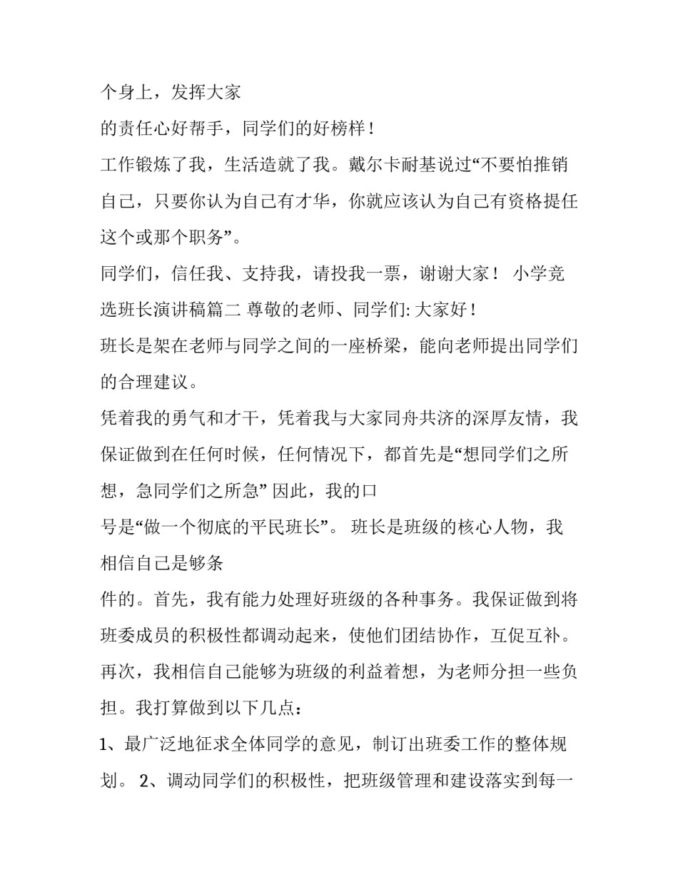 最新小学竞选班长演讲稿(汇总11篇)_第3页