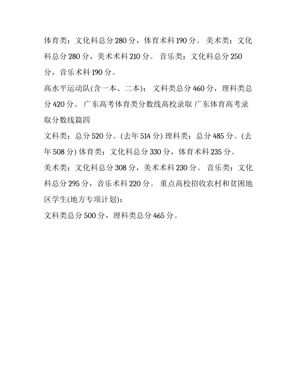 广东高考体育类分数线高校录取 广东体育高考录取分数线(四篇)_第3页