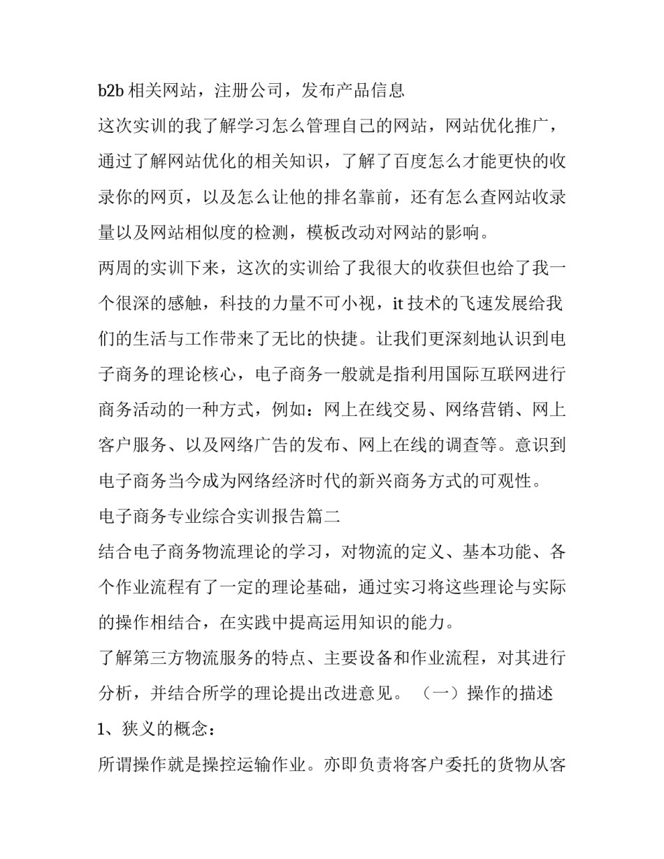 2023年电子商务专业综合实训报告(十五篇)_第3页