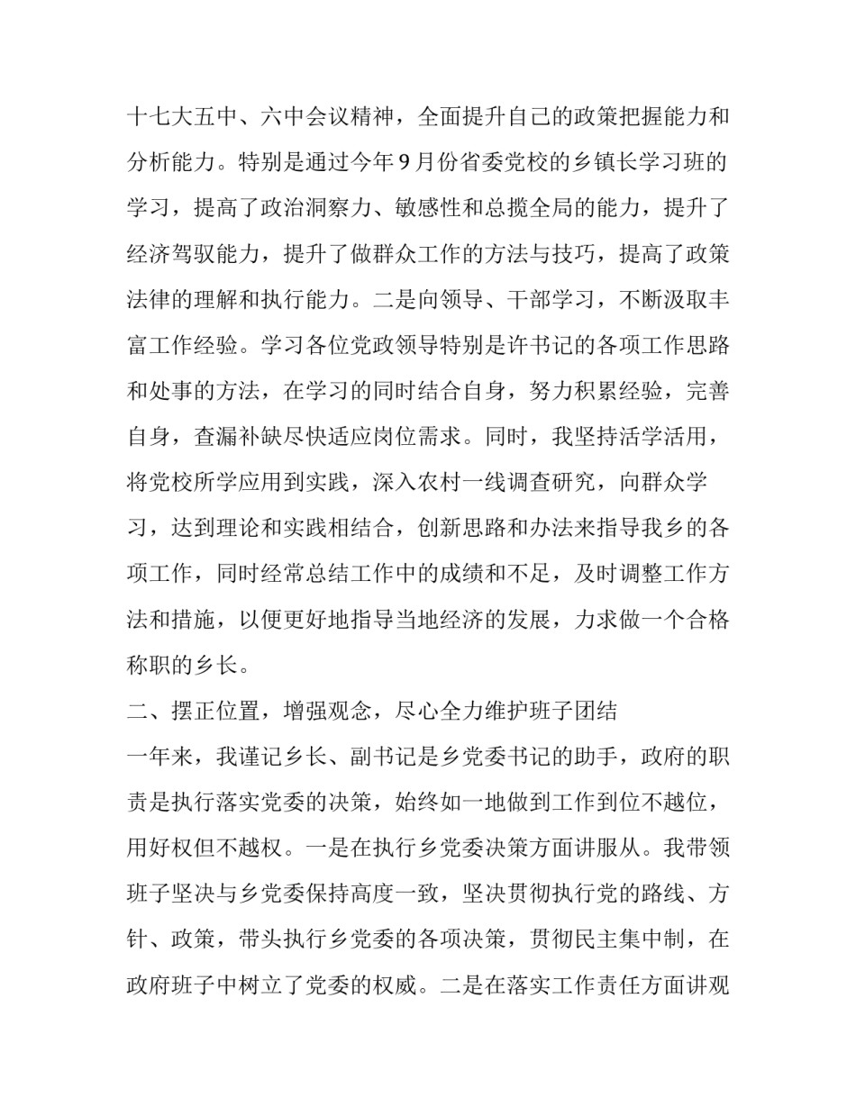 乡镇镇长述职述廉报告(通用8篇)_第3页