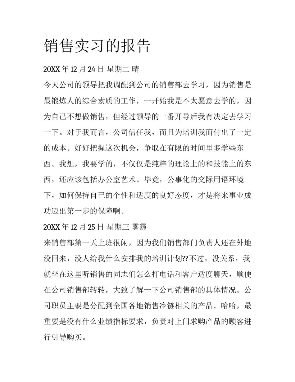 销售实习的报告_第1页