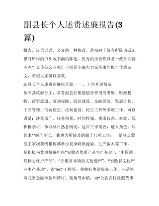 副县长个人述责述廉报告(3篇)