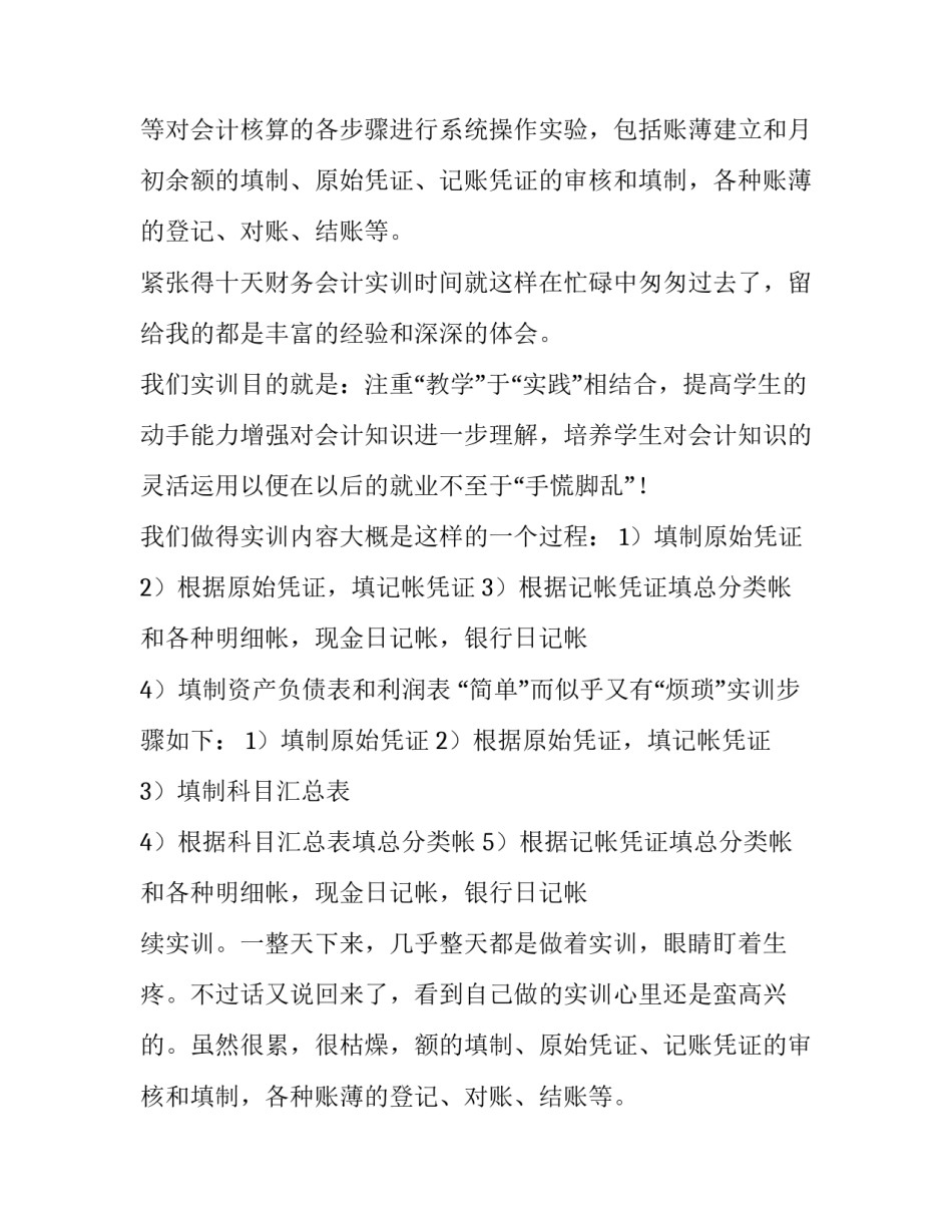 2023年财务会计实训报告(优质12篇)_第2页