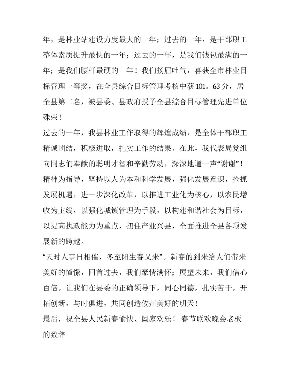 春节联欢晚会老板的致辞 迎春联欢晚会领导致辞(4篇)_第2页