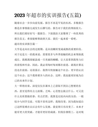 2023年超市的实训报告(五篇)