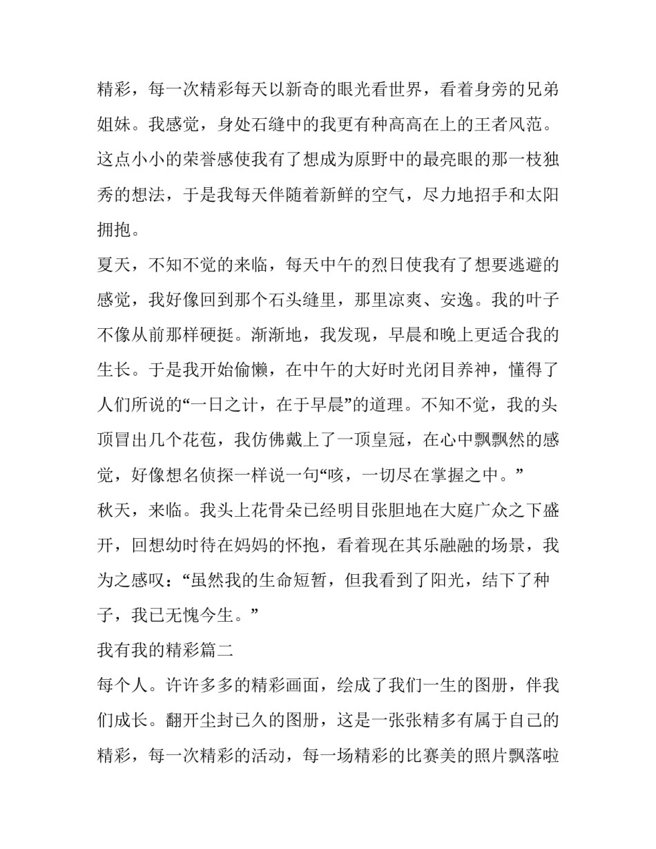 2023年我有我的精彩 我有我的精彩演讲稿(汇总10篇)_第3页