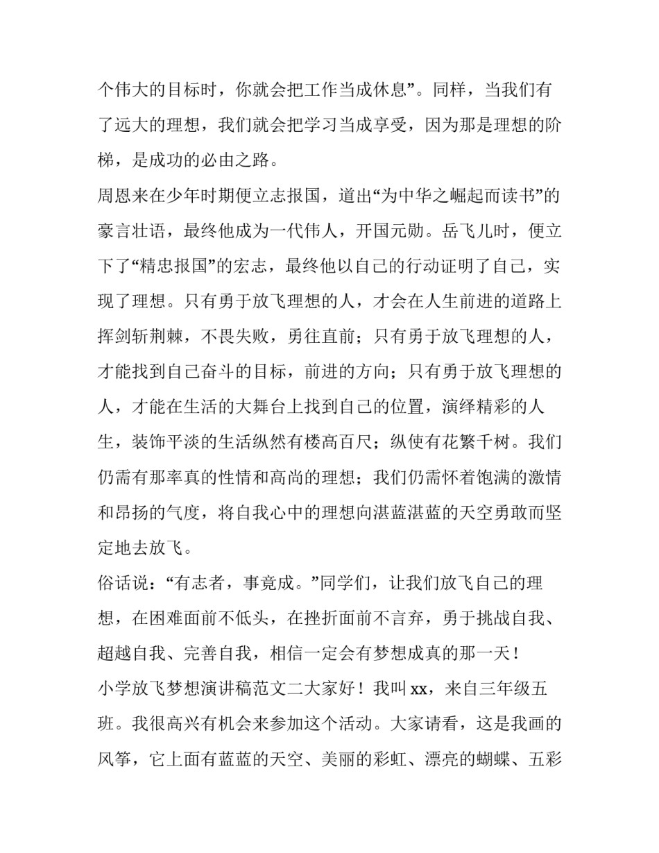 最新放飞梦想演讲稿(优秀14篇)_第2页