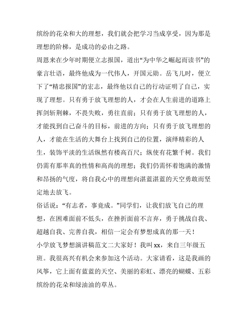 最新放飞梦想演讲稿(优秀14篇)_第3页