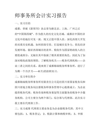 师事务所会计实习报告