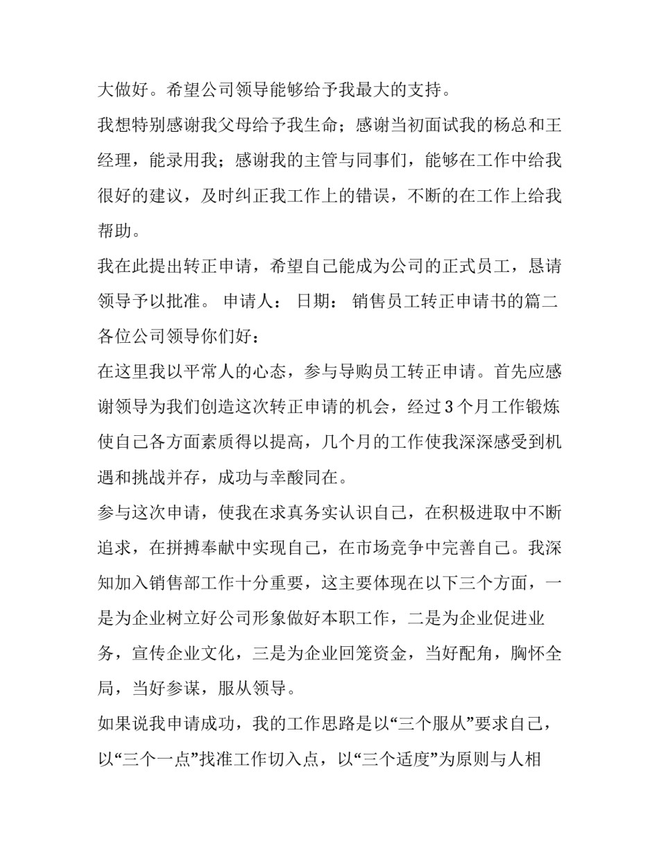 最新销售员工转正申请书的(优质9篇)_第3页