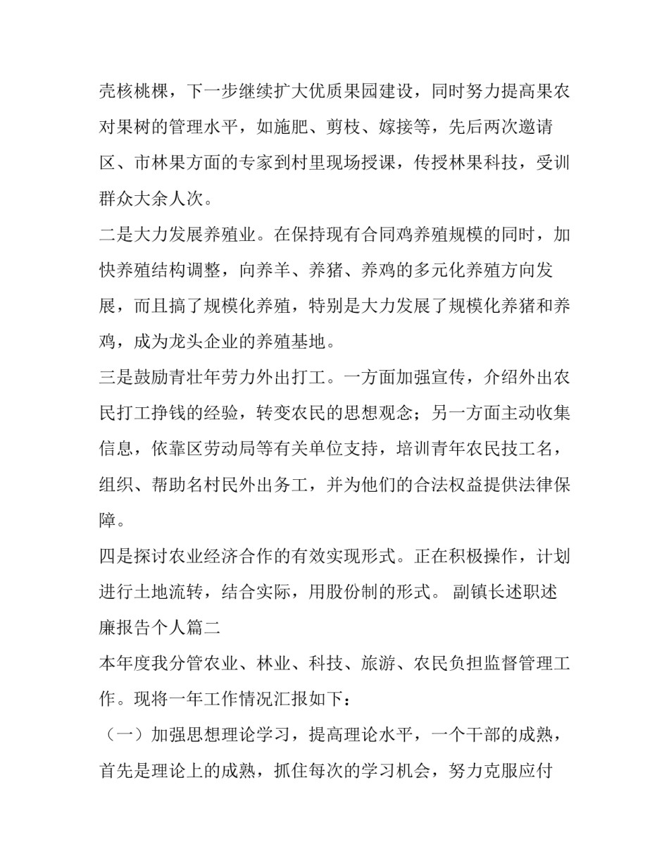 副镇长述职述廉报告个人(4篇)_第2页