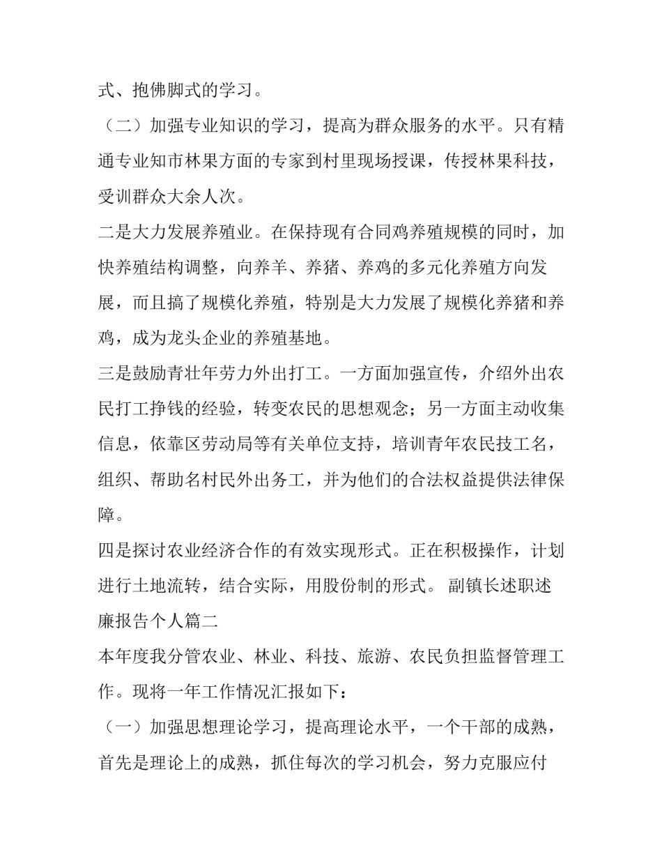 副镇长述职述廉报告个人(4篇)_第3页