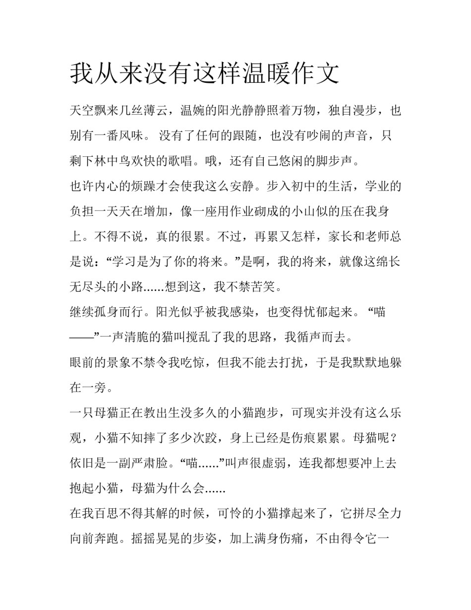 我从来没有这样温暖作文_第1页