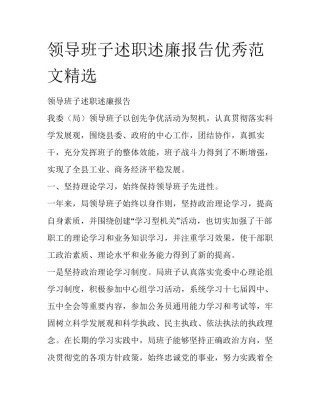 领导班子述职述廉报告优秀范文精选