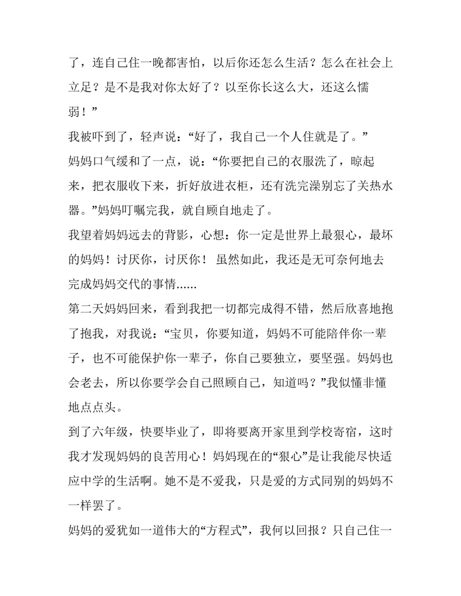 母爱方程式优秀作文_第2页