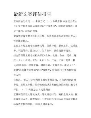 最新文案评估报告