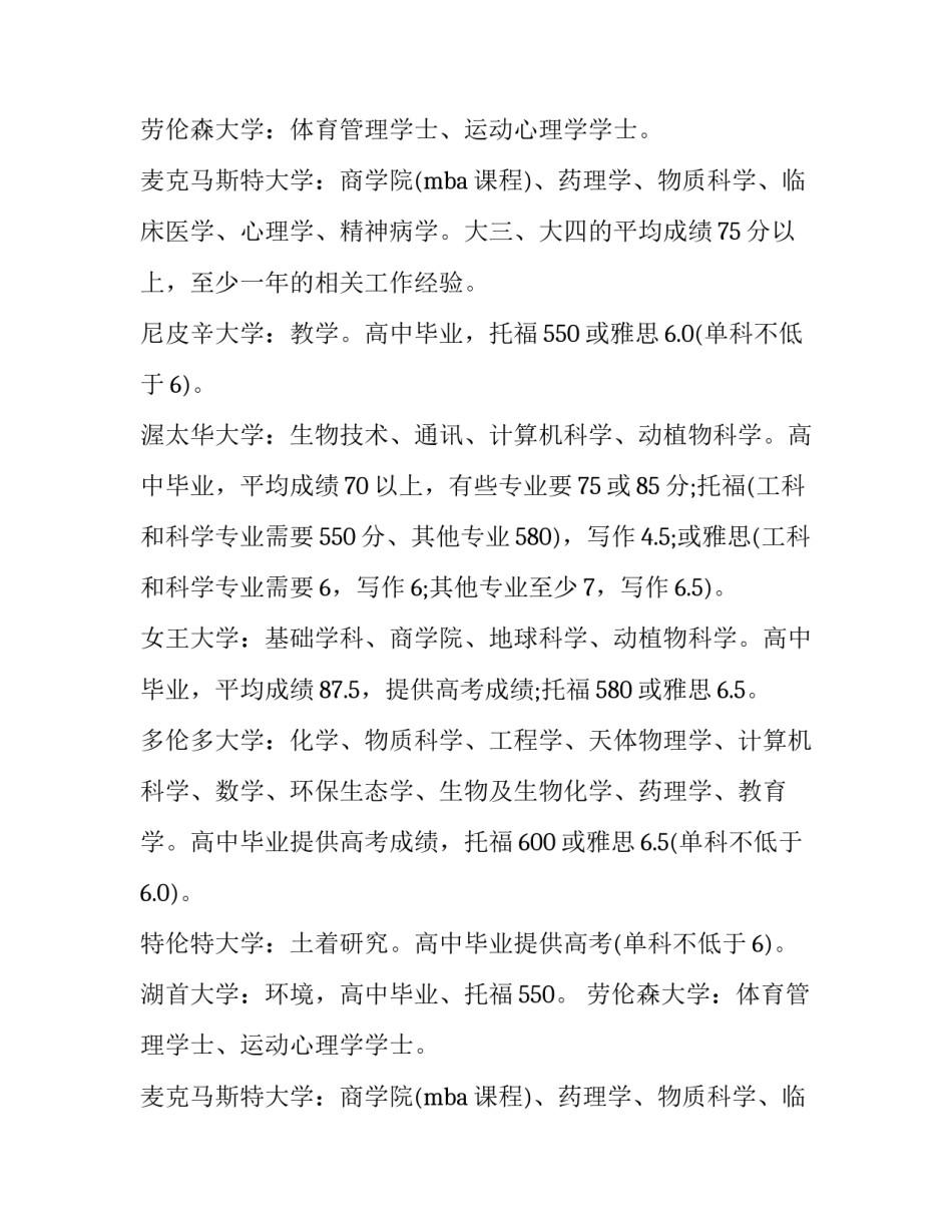 加拿大大学的雅思成绩要求(3篇)_第2页