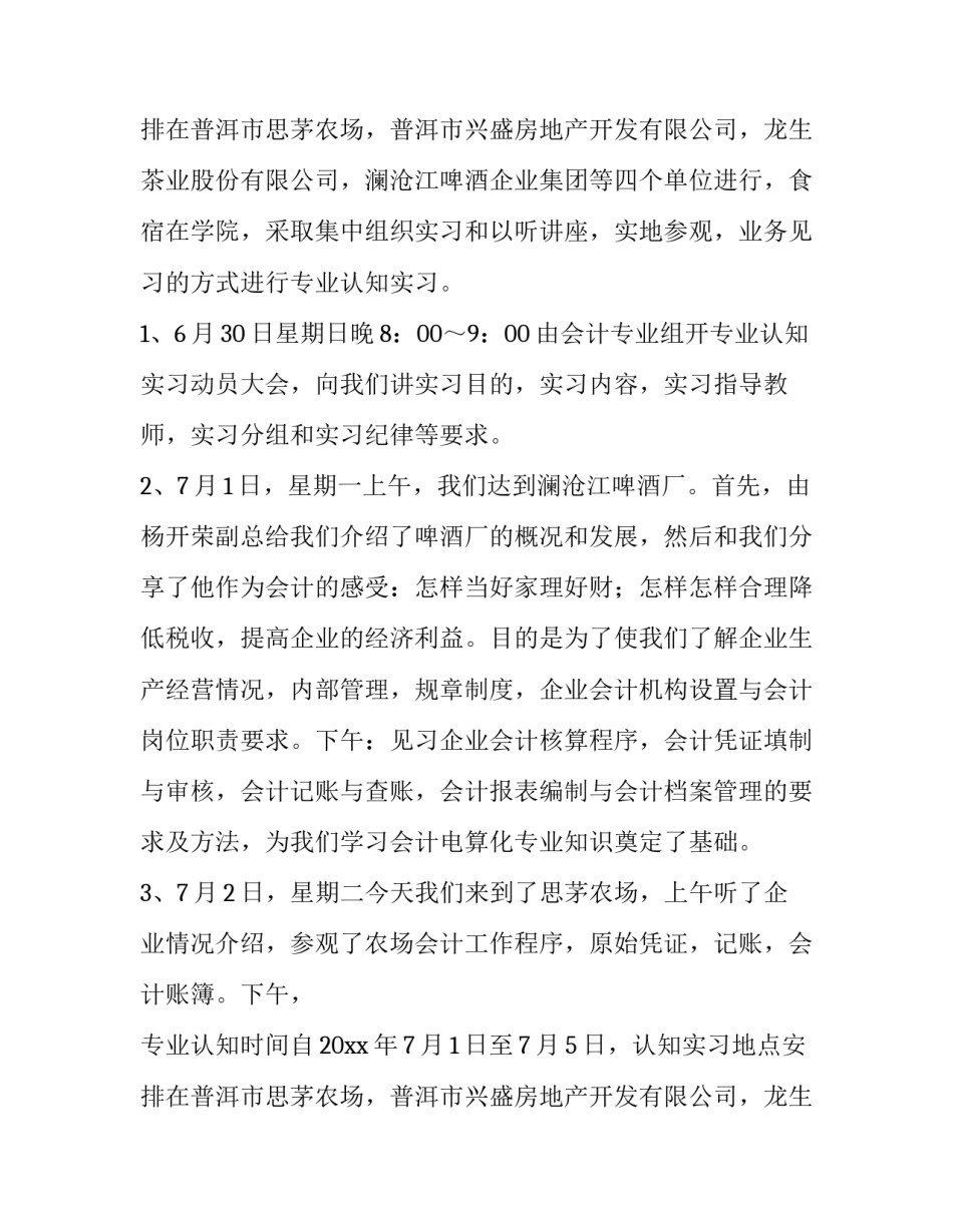 专业认识实习的报告模板_第2页