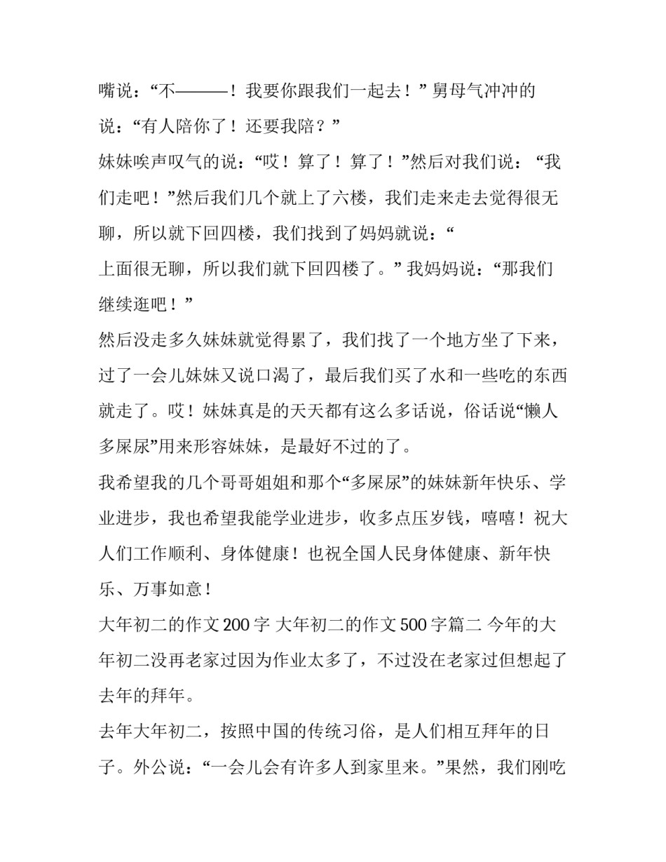大年初二的作文200字 大年初二的作文500字(十篇)_第2页
