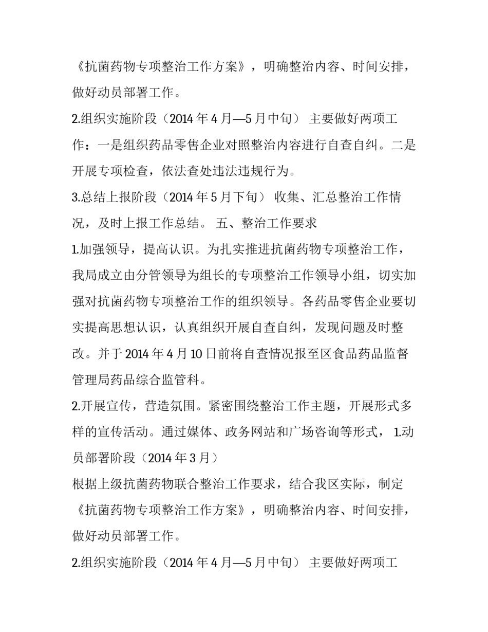 药监管理中心抗菌药物治理行动方案_第2页