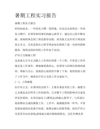 暑期工程实习报告