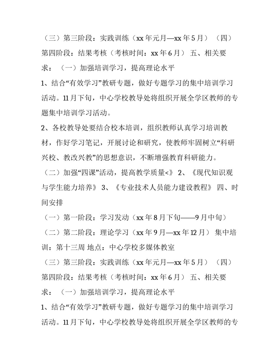 教师有效学习专题培训方案范文_第2页