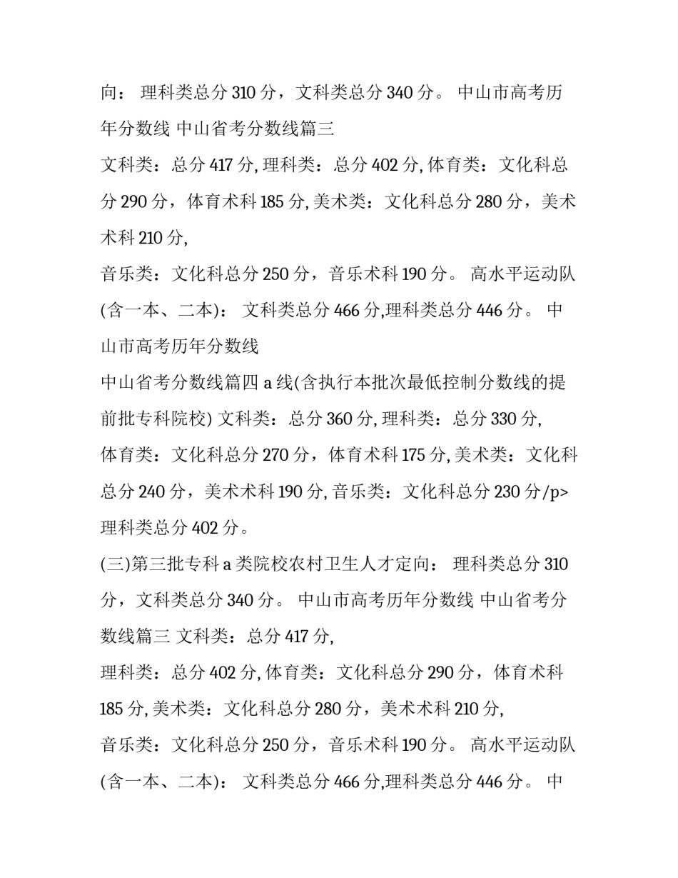 中山市高考历年分数线 中山省考分数线(六篇)_第2页