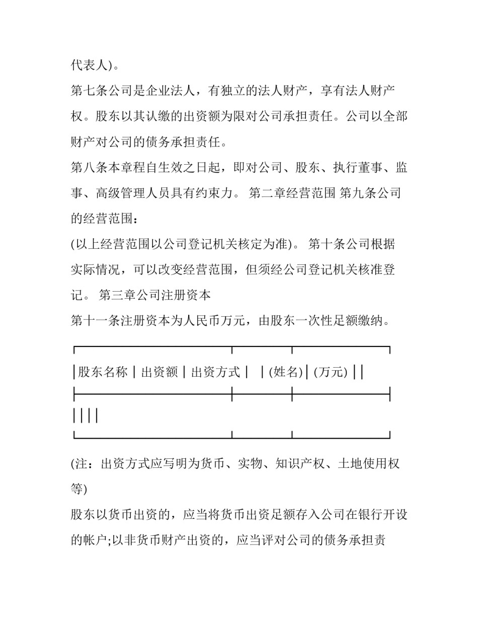 最新有限责任公司的章程的 有限责任公司的章程制定的主体为(二十五篇)_第2页
