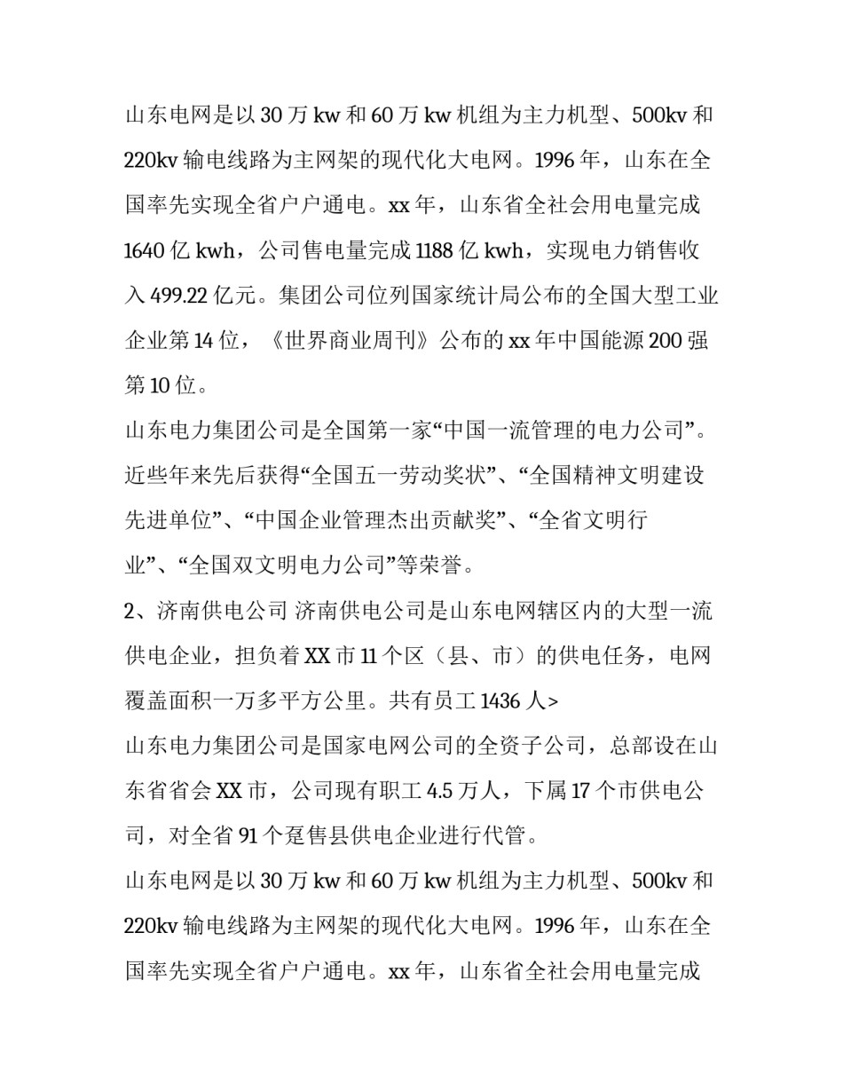 山东电力集团公司的考察报告_第2页