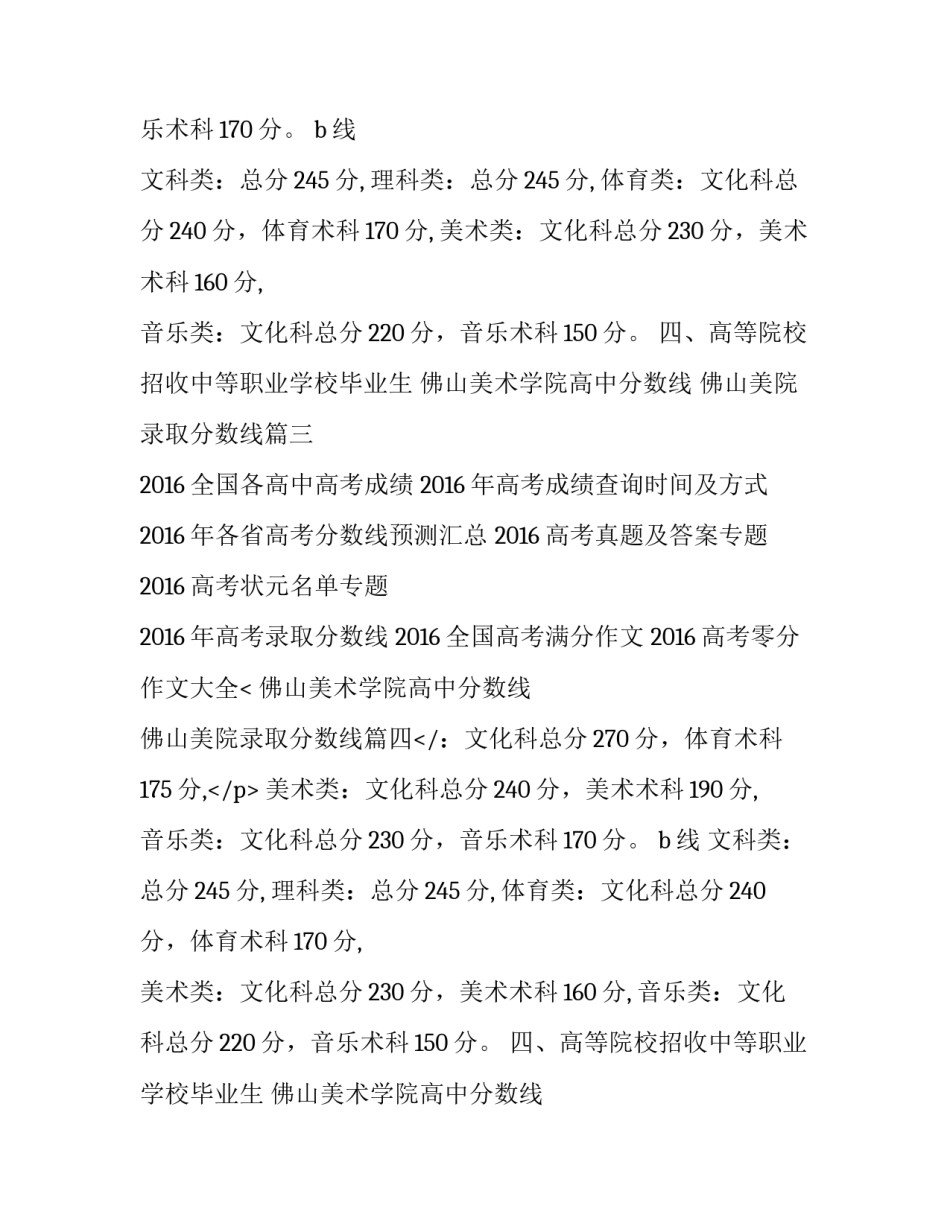 最新佛山美术学院高中分数线 佛山美院录取分数线(六篇)_第2页